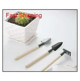 1 Set3 PCS Mini Garden Tools Kit Small Shovel Rake Spade Wood Handle Metal Head Kids Gardener Ga Qylgpn BDESPORTS5530239