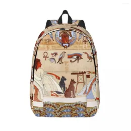 Murais de mochila cena antiga do Egito Deuses egípcios e faraós Laptop de capacidade para estudantes da escola masculina