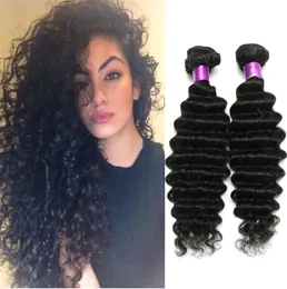 Brasilianer Deep Wave Virgin Human Hair webt 100 unverarbeitete brasilianische tiefe lockige Haare schnelles Schiffsschiffing 4pcslot Brazilian H6605443