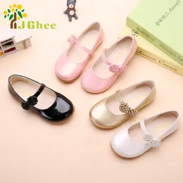 Sneakers JGSHOWKITO Autumn Girls Shoes Princess Kids Flat Shoes PU Leather Children Casual Shoes With Flowers Party Show Shoes For Girls