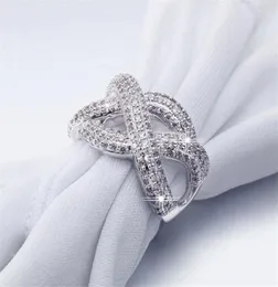 Vecalon Fashion Infinity Ring 925 Sterling Silver Diamond CZ Stone Engagement Ehering Band Ringe für Frauen Männer Fingerschmuck 48955572