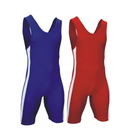 Set/abiti blu e rossi canottiere canottiere abbigliamento da palestra senza maniche abiti da powerlon powerlifting che nuota