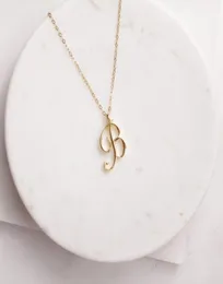 Mom love Cursive Name B English Alphabet gold silver Family friend Letters Sign Word Chain Necklaces Tiny Initial Letter pendant 4368694