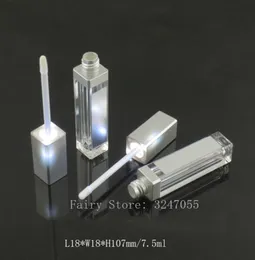 103050pcs 75 ml Pusta makijaż DIY LIGH BUTTEK BATTER BARKSILVER Square Lipgloss Rurka z LED LIGHROR BATTER BATTER GLAIR6547715