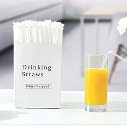 قش أكواب يمكن التخلص منها 300 قطعة مرنة شفافة لعصير كوكتيل شرب المطبخ حفلة PP Plastique Straw