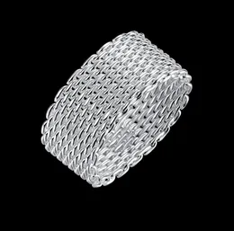 Net Rings 925 Silver Plated Round S925 Flat Band Ring العصرية العصرية السخية الحزب الرقص الهدايا الأنيقة POT3931710