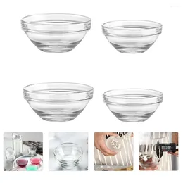 Dinnerware Sets 4 Pcs Headset Household Rice Cake Bowl Mini Dessert Plates Glass Prep Bowls Versatile Container