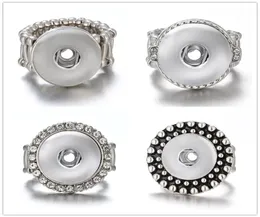 Newest 10pcslot Snap band Ring jewelry fit 18mm Ginger Metal Silver Button Adjustable9027436