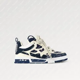 الانفجار الجديد أحذية النساء للرجال 1 Acro7 Skate Sneaker Navy Blue Mix من المواد المزدوجة الأربطة المطاطية الخارجي لسان أحذية رياضية