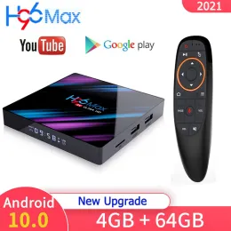 Box 2021 H96 Max Smart Android TV Box 4GB 32GB 64GB 4K 3D 2.4G 5G WiFi Set Top Box Media Player YouTube Android 10.0 TV Box 2G 16G