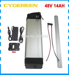 1000W 48V 14AH silver fish Lithium Battery 48V electric bike battery use samsung 35E cell with 30A BMS 2A Charger7345597