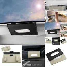 2024 2024 Car Sunshade Paper Towel Bag Multi - Function Leather Car Hanging Seat Car Carton Tissue Box Shade Paper Towel Box