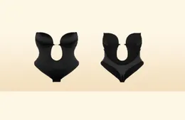 Kadınlar shapewear faja bel eğitmeni şekillendirici gövde karın şekillendiricisi derin v büzülme berrak kayış geriye dönük daldırma push yukarı yastıklı sütyen 22627568