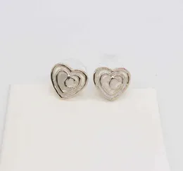 2024 Luxury quality charm small heart shape stud earring in 18k gold plated have stamp box white enamel desinger PS3405B