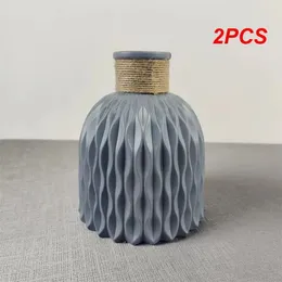 Vasen 2pcs nordische Blume Vase Wohnkultur Plastik Nachahmung Keramik Unzerbrechlicher Korb für Hochzeit moderne Zimmer