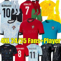 4xl 24/25 Portugalia B. Fernandes koszulki piłkarskie Cr7 Koziołowe drużyna narodowa specjalna 2024 R O N A L D O Bruno Fernandes Joao Felix Diogo J. Pepe Football Shirt Men Kids Kits Sock