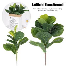 Decorative Flowers Gift Courtyard Ornament Party Supplies Lifelike Greenery Fake Plants Artificial Ficus Branch Faux Leaves