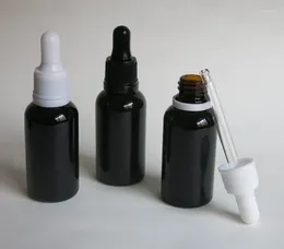 Butelki do przechowywania 50 ml 30 ml pustej butelki olejku eterycznego czarnego szklanego z manipulacją widocznym plastikiem kropla