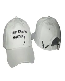 Whole Gianni Mora cap I think about you sometimes baseball cap high quality golf snapback rare hats black white curved cap1612921