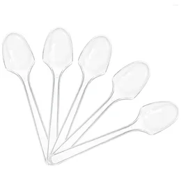 Posate usa e getta omz 100pcs mini cucchiai di plastica trasparente per antipasto di gelati gelati