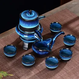 Set di stoviglie Jun Kin ha costruito un set completo di tè pigro pigro per la casa in casa in ceramica.