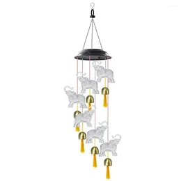 Dekorative Figuren Elefant Windbell Lamp Solar angetrieben 600mAh Buntes Wind Chime Schöne Aeolische Glocke Leichtes LED -Licht für Terrasse