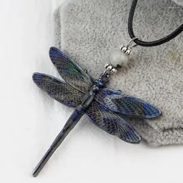 Naszyjniki wisiorek proste Dragonfly Modelowanie owadów Modna naszyjnik damski biżuteria przyjęcie przyjaciół Prezent