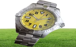高品質の時計メンステンレススチールイエローアベンジャーシーウルフオートマチックメカニカルウォッチメン039Sダイブ腕時計8090558
