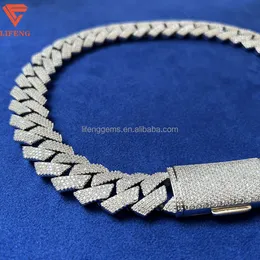 Lifeng Jewelry Luxury 925 Silver Hip Hop Cuban Chain Fine Jewelry VVS Moissanite Diamond Cuban Chain Necklace