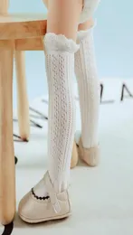 2019 Summer New Kids Socks Baby Girls Lace Hollow Knited Meias longas Crianças Lace Falbala NONSLIP STOCK