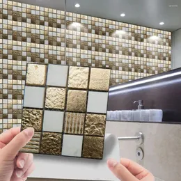 Adesivos de janela 10pcs mosaico parede de parede descascão DIY Home decorativa para o banheiro da cozinha Backsplash Stamp Pattern 3,94 x polegadas