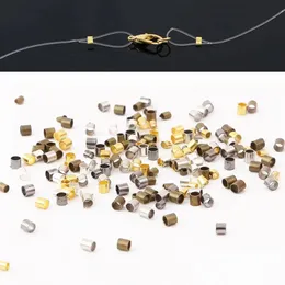 500pcsbag 1520mm Gold Silver Copper Tube Crimp End Beads Stopper Spacer Beads For Jewelry Making Findings Supplies Necklace 240408