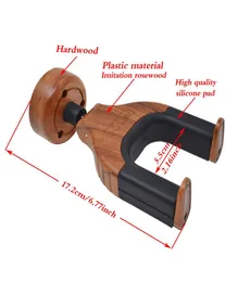 Guitar hanger wallmounted hook with automatic lock for all guitars Bass Cello Mandolins round wooden base7560773
