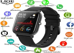 Lige Smart Watch Men Men Women Smart Wwatch Sports Fitness Tracker Ipx7 Водонепроницаемый светодиодный полный сенсорный экран подходит для Android IOS4003622