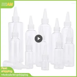 Dispensador de sabão líquido 1-40pcs 5-250ml transparente garrafa de boca afiada em cor de plástico colorida corante espremável engarrafamento cosmético