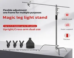 Tripods Magic Leg Lamp Stand CFRame 33 metros de espessura em aço inoxidável e equipamento de iluminação de televisão de aço inoxidável Detachab4625159
