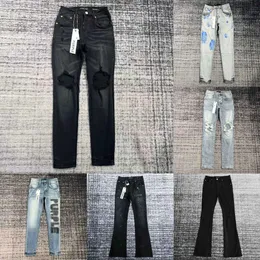 2024 Marca roxa de alta qualidade espessada de tecido de sino com fundo de sino de calça jeans de calças de calças retro retro de roupas casuais jeans para homens jk668