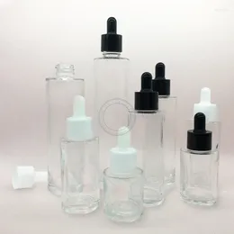 Garrafas de armazenamento 20ml 30ml 60ml 80ml 100ml 120ml Gro vir do vidro transparente com líquidos de perfume de pipeta Liquids Cosmetics garrafas frascos