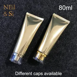 Bottiglie di stoccaggio 80 ml in alluminio oro bottiglia cosmetica in plastica 80g cerevetti per il detergente per il viso