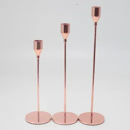 Kerzenhalter 3PC Halter Stand Home Decor Luxus Metall Tischdekorationen für Hochzeitsbar Party Wohnzimmer