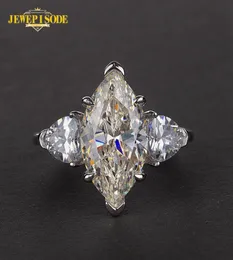 JewePisode Classic 6Ct Mariquesa Citrina Laboratório Moissanite Casamento Anel de noivado para mulheres 100 925 Jóias finas de prata esterlina2003245