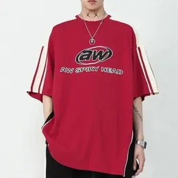 Y2k Koreanische Männer Streetwear Brief Grafik Acubi Harajuku Egirl Kurzarm T-Shirts Grunge-Ästhetik Übergroße Tops Alt Kleider 240412