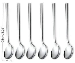 Spoons de aço inoxidável de aço inoxidável de 6pcs amigáveis ecologicamente corretos, colheres de leite de leite de leite de leite de sopa de sopa redonda coreana