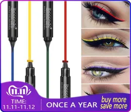 6 kolorów płynny znacznik eyeliner Mat Matowe Czarne Kolorowe oczy Make Up Waterproof Szybki suchy niebieski zielony czerwony żółty oko Liner9659155