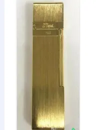 ST Ligne 2 Lighter Classic Brushed Metal Ping Sound Flame Lighter Gold2384522