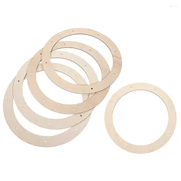 Decorative Flowers 5/2 Pcs Wreath Frames Rings Simple Wood Crafts Round Loop Flower Garland Backdrop Stand Halloween Home Decorations