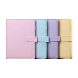 A6 Notepadi in pelle PU Decorazioni impermeabili Macaroni Decorazioni Raccolte Ledger Notebook Shell Looseleaf Notepad Diario Budget Stationer7719610