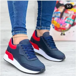 Casual Shoes Ladies Vulcanized Color-Blocked Lace-Up Platform Sneakers Spring Hollow Mesh Breattable Sports for Women