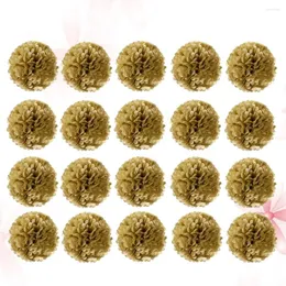 Flores decorativas 20 PCs Paper Balls Kit de tecido Pom Wedding Mini Poms Decorações