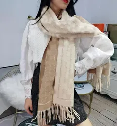 Zimowy luksusowy projektant mody szalik damski kaszmirowy szalik pełny liter